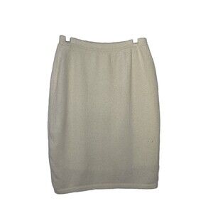 United Colors of Benetton Womens Small Ivory Wool Rabbit Hair Pencil Skirt VTG